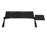360-Degree Rotation Multifunctional Portable Folding Table with Fan & Mouse Black 35175416