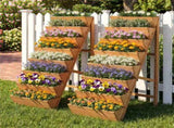 8-Tier Vertical Raised Garden Bed, 40" x 24" x 59" Fir Wood Ladder Planter Stand for Vegetables 59808583