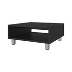 ZUN Avondale Coffee Table in Melamine with Open Storage, Black B128P244984