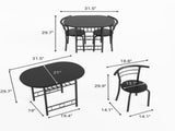 3-Piece Small Dining set, Table and Chair Set for 2 ,for Living Room, Dining Room, Kitchen, Black 33875299
