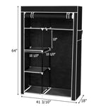 ZUN 64" Portable Closet Storage Organizer Wardrobe Clothes Rack with Shelves Black 72214687