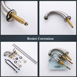 Brushed Nickel Widespread Bathroom Faucet, Waterfall Bathroom Faucets for Sink 3 Hole, 2-Handles 73387013