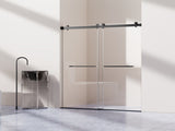 For 56-60 inches * 76 inches Frameless Double Sliding Shower Door in Matte Black , 3/8 inches W1552P239509