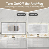 72x36" Black Eco-Friendly Silver MirrorDual LED Light StripsFront and Back Lighting T3177P320579