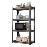 4-Layer Storage Rack, Adjustable Height Wooden Shelf, Suitable For Kitchen, Garage, Storage Room, 29480118