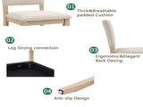 6 Piece Dining Table Set with Bench, Wooden Rectangular Kitchen Table Set with Bench and 4 16237770