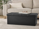 30" Collapsible Storage Ottoman, Black 19154886
