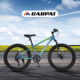 ZUN S24109 Elecony 24 Inch Fat Tire Bike Adult/Youth Full Shimano 7 Speeds Mountain Bike, Dual Disc W709P174687