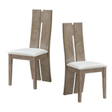 ZUN Dining Chair Set of 2 MDF, sponge .PU Leather Upholstered Cushion Seat Wooden Back Side Chairs Wood W876126496