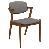 ZUN Dark Walnut and Grey Dining Chair B062P153712