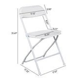 ZUN 10pcs Injection Molding Classic Garden Plastic Folding Chair White 18735770
