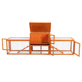 ZUN Large three box rabbit cage,for Indoor and Outdoor Use, orange W2181P163957