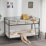 Twin Size Metal Bunk Bed for Kids Teens Adults, Heavy Duty Metal Bunk Bed with Ladder & Full-Length 72445538