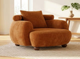 Nordic Style Lazy-Style clubchair 38 Inches, Chenille Fabric Bucket Chair, Decorative Sofa, Soft W2901P489490