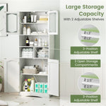 ZUN Bathroom Storage Cabinet with Glass Doors and Shelves 70453917