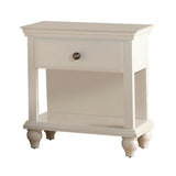 Modern Bedroom Nightstand White Color Wooden 1 Drawers And Shelf Bed Side Table Plywood B01157820