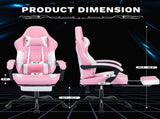 Ergonomic Video Gamer Chairs,Computer Gaming Chairs with Massage Lumbar Support and footrest,Racing W2367P288678