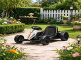 Kids Electric Drift Go Kart 24V, Dual Motor Soft Start Ride-On Kart with PU Wheels,White 74757866