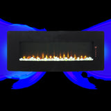 48 inch Curved Front Wall Mounted Electric Fireplace with remote and multi color flame & emberbed W1769P199008