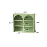 27.56"Glass Doors Modern Two-door Wall Cabinet with Featuring Three-tier Storage for Entryway Living W757135228