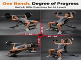 Foldable Adjustable Dumbbell Bench with 2 Resistance Bands - Multi-Purpose Home Gym Equipment for 91533830