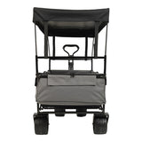 480Lbs Collapsible Wagon with Canopy,Wagon Stroller with 7" All-Terrain Wheels, Lightweight Foldable 28469453