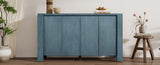 TREXM Buffet Cabinet with Storage, 4-Door Retro Wood Sideboard with Distressed Finish and Adjustable N715P204444M