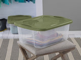 (2 pack)40 Quart Medium Storage Bin, Clear Plastic Storage Container with Full-Grip Handles, 83050362