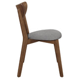 Natural Walnut and Grey Upholestered Dining Chair B062P153682