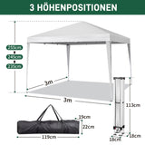 3 x 3m Practical Waterproof Right-Angle Folding Tent White 26721107