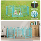 Dog Playpen Indoor 24 inch 8 Panels Metal Dog Pen Pet Dog Fence Outdoor Exercise Pen with Doors, W368P233999