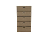 Dresser 42"H, 5 Drawers , Slim Storage Chest of Drawers, Natural Oak B097P350317