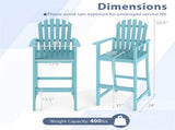 31" Seat Height Outdoor Bar Stool, Slatted Design Ergonomic Tall Chair for 40"-43" Bar 49036707