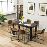 ZUN Bronco Antique Wood Finished Counter Height Dining Set: Table and Six Brown Chairs T2574P195184