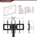 Black Multi-function TV Stand Height Adjustable Bracket Swivel 3-Tier 32486267