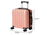 ABS Trolley Case 20in 24in 28in 3PCS Suitcase Set Vertical Striped Frosted Case Suitcase Rose Gold 30183418