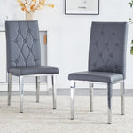 ZUN 2 piece set of gray armless dining chairs brings a touch of elegance and mystery to the dining area W1151132026