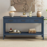 U_STYLE Contemporary 3-Drawer Console Table with 1 Shelf, Entrance Table for Entryway, Hallway, N711P234485V