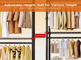 Heavy Duty Closet Garment Rack,3-Tier Adjustable Metal Freestanding Clothes Rack with 2 Rods and 49128303
