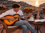 38 Inch Acoustic Guitar for Beginners, JF Body Shape, Basswood Folk Guitar in Sunset Color, 6-String 79633079