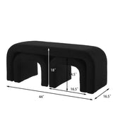 Set of 3 U-Shaped Modern Bench Teddy Ottoman Bench for Entryway, Bedroom End of Bed, Set of 3 Small W2186P282493