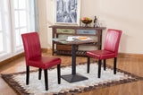 Urban Style Solid Wood Leatherette Padded Parson Chair, Red, Set of 2 T2574P164534
