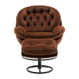 Accent chair TV Chair Living room Chair with Ottoman-BROWN W676P232279