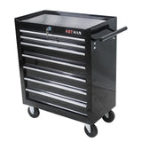 7 DRAWERS MULTIFUNCTIONAL TOOL CART WITH WHEELS-BLACK 39193638