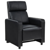 Black Upholstered Push-Back Recliner B062P145564