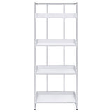 Glossy White 4-Shelf Open Back Bookcase B062P153766