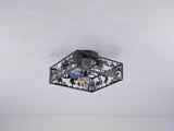 20'' Square Fabric Farmhouse Flush Mount Ceiling Fan .Bladeless Ceiling Fan 6 Speed Reversible with W3596P456605