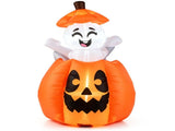 5ft Animated Halloween Inflatable Pumpkin with Rising Ghost, 2 Built-in LED Lights, Self-Inflating 54238430