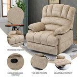 Large Manual Recliner Chair in Fabric for Living Room, Beige W3224P288517