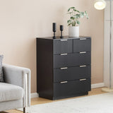 Black P2 Particle Board and Density Board 724194cm Wavy Pattern Drawer Front Four-Level Five-Drawer 56913658